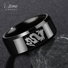 UZONE Trendy / Stylish 316L Stainless Steel Dragon Theme Ring - Men's / Gents