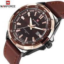 NAVIFORCE Quartz Gent's Watch - Stainless Steel, Hardlex, PU Leather - Water & Shock Resistant for Sports / Business / Casual
