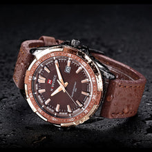 NAVIFORCE Quartz Gent's Watch - Stainless Steel, Hardlex, PU Leather - Water & Shock Resistant for Sports / Business / Casual