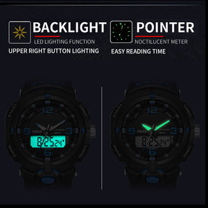 SMAEL Sporty Dual Quartz Analog / Digital Display, Solar Powered Watch - Men's / Gents, Water Resistant