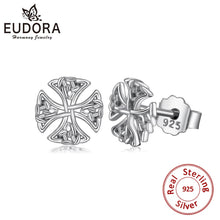 EUDORA Elegant 925 Sterling Silver Celtic Knot Stud Earrings - Ladies / Gents