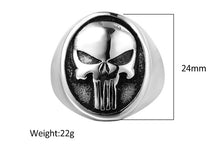 Classic / Punk, 316L Stainless Steel, Marvel, The Punisher Skull Theme Ring - Unisex
